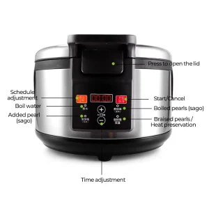 MOSEENER 16L Commercial Automatic Pearl Cooking Pot Tapioca Cooker High Capacity Boba Pearl Pot Electric Cooker