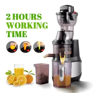 MOSEENER Electric Commercial DC Motor Stainless Steel Slow Juicer with Big Mouth 500mL Capacity Class A Energy Efficiency