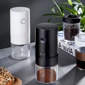 MU Portable Electric Coffee Grinder with Stainless Steel Design Modern Style USB Charging for Household Mini Espresso