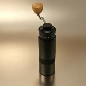 Manual Coffee Grinder Magnetic Powder Bin 6 Axis CNC 420 Stainless Steel Burr Metal Construction 14 Level Adjustable