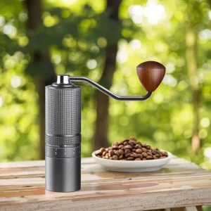 Manual Coffee Grinder Portable Outdoor Household Stainless Steel Core with Externally Adjustable Setting Coffee Bean Grinder