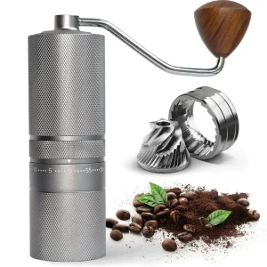 Manual Coffee Grinder With 5core Steel Tapered Burr Double Bearings Portable Coffee Mill Adjustable Travel Espresso Grinder