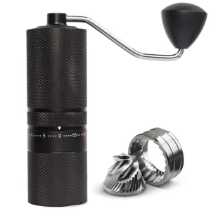 Manual Coffee Grinder with External Adjustment Ring CNC Steel Burr Hand Coffee Mill for Professional Espresso Pour Over