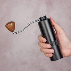 Manual Coffee Grinder with Solid Wood Handle for Drip Espresso