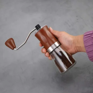 Manual Hand Coffee Grinder with Ceramic Core Portable Adjustable Rotary Knob Operation Plastic Body