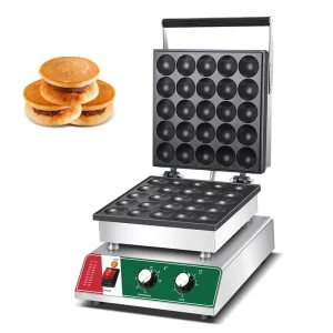 Manual Household Commercial Bubble Waffle Machine with Non stick Plates and Adjustable Thermostat