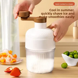 Manual Ice Shaver Small Cotton Soft Slush Machine Stall Non Electric Ice Making Box Household Hand Cranked Ice Crusher ABS