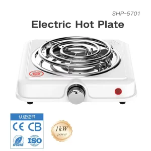 Manual Ignition Modern Single Burner Metal Construction Hot Plate 1000W Temperature Control Spiral Hot Plate Electric Stove