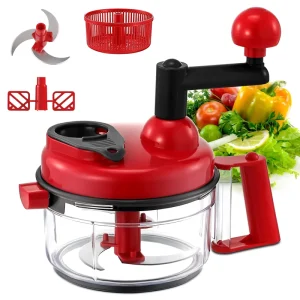 Manual Multifunctional Food Processor for Home Cooks Stainless Steel Blades Chopper for Vegetables Meat Garlic