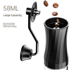 Manual Plastic Hand Cranked Coffee Grinder with Stainless Steel Burr 25g Capacity for Home Office Car Outdoor Cafe Use