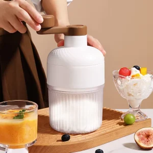 Manual Shaved Ice Machine Small Fluffy Ice Smoothie Maker Stall Use No Electricity Required Hand Cranked Ice Crusher
