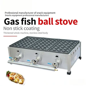 Manufacturer Supply Large Gas Takoyaki Cooking Machine Multifunctional Non stick Japanese Octopus Ball Maker for Street Food