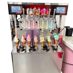 Maquina De Helados Soft Double Compressor Soft Ice Cream Machine 7 Flavor Frozen Yogurt Machine Sunda Ice Cream Maker Commercial