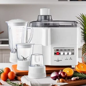 Masticating Juicer Stainless Steel 4 in 1 Blender with Smoothie Function and Outdoor Use Grinder