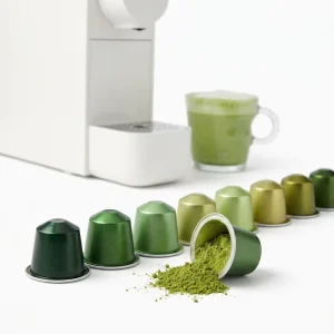 Matcha Green Tea Coffee Pods Single Serve K Cup Compatible Ceremonial Grade Caffeine Boost Latte Maker for Home Office