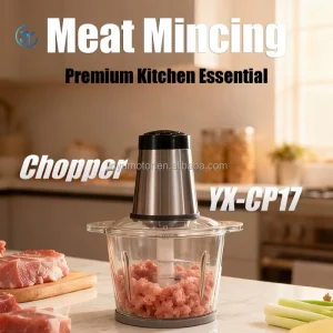 Meat Mincing Chopper 2L Electric Food Chopper Stainless Steel Multi Function Meat Grinder Vegetable Processor for Kitchen