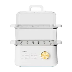 Mechanical Timer Control Large Capacity Food Steamer Transparent Cover Electric