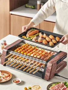 Meikaida Electric Grill & Griddle Household & Restaurant Barbecue Meat Roasting Double layer Automatic Rotating Skewer Machine