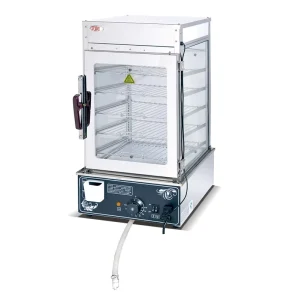 Microcomputer Controlled Multi Function Steamer Warmer Stainless Steel Bun Hot Dog Showcase Glass Display Electric Power Source
