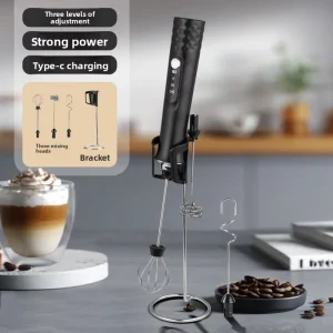 Micron Level Dual Coil Handheld Electric Milk Frother Rechargeable Portable Foam Maker for Specialty Use