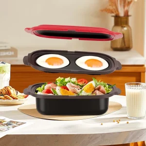 Microwave Lunch Box Quick Cooking Frying Eggs Hamburger Pancake Pan 3 in 1 Min Egg Aluminum Baking Trays