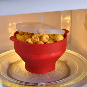 Microwave Popcorn Popper Machine Silicone Popcorn Maker Collapsible Microwavable Bowl High Temperature Resistant 12-12.9cm