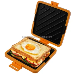Microwave Sandwich Maker Toaster Sandwich Maker Non Stick Coating Double Sided Heating Easy to Clean Uniform Heat Design OEM ODM
