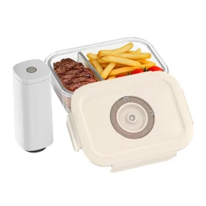 Microwave Use Airtight Glass Food Containers With 2 Compartment Clear Glass Bento Box for Lunch Food Packaging