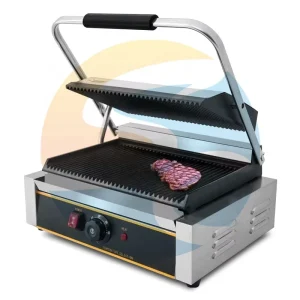 Middle Size Non Stick Panini Press Grill Gourmet Sandwich Maker Groove Electric Contact CE Certified BBQ Hotels Restaurants