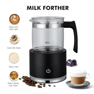 Milk Frother Electric Warmer with Hot or Cold Functionality for Cappuccino Latte Macchiato Hot Chocolate