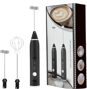 Milk Frother Rechargeable Hand Held Electric Milk Adjustable USB Charging Can Be Used for Coffee Protein Drinks Matcha Whisk