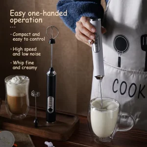 Milk Frother Stainless Steel Milk Portable Coffee Frother Electric Milk Frother