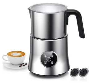Milk Frother and Steamer Large Capacity Detachable Electric Milk Frother Automatic Warm and Cold Foam Maker Stainless Steel Jug