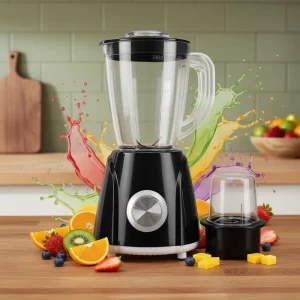Mini 2 in 1 Portable Blender 1.4L Capacity 4 Blades 250W Household Kitchen Appliance Grinding Cup Fruit Mixer Juicer Grinder