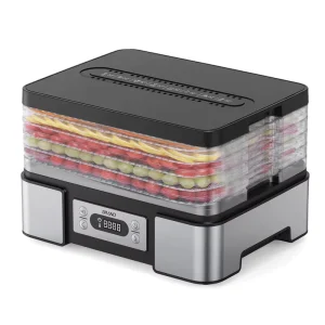 Mini 5 Layer Food Dehydrator with Automatic Egg Cooker LCD Display & 35 70 Temperature Control for Household Fruit Drying