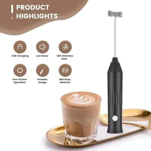 Mini Automatic USB Electric Handheld Milk Frother Modern Battery Operated Manual Beater Whisk Foam Maker Tea Coffee
