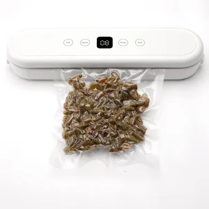 Mini Automatic Vacuum Sealer Machine White Food Bag Sealing Machine for Household Use