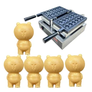 Mini Bear Waffle Machine for Small Businesses Commercial Animal Shaped Cake Baker Taiyaki Machine