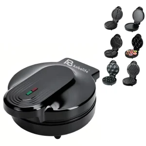 Mini Electric 4 Slice Sandwich Waffle Maker Non Stick Plates Adjustable Thermostat Dismountable Oil Collector