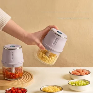 Mini Electric Food Chopper USB Rechargeable Vegetable Chopper Garlic Crusher Meat Grinder Food Processor for Kitchen