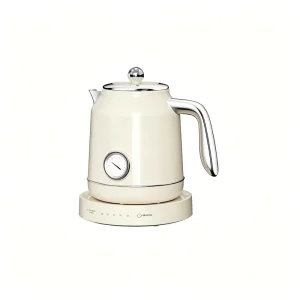 Mini Electric Kettle Hotel Room Kitchen Double Wall Housing Consistent Power CE & CB Certified 1.2L Retro Style