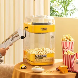 Mini Electric Popcorn Maker Durable Plastic Material for Outdoor Parties and Household Use