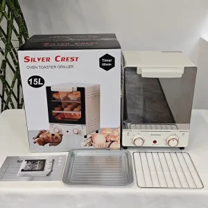 Mini Electric Toaster Oven 15L Stainless Steel Baking Air Fryer Grill Functions for Household Car Outdoor Use
