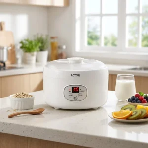 Mini Electric Yogurt Maker with LCD Display Adjustable Thermostat Automatic Plastic 1L Capacity