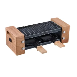 Mini Indoor Electric Raclette Grills with Iron Wood Pan French Operating Electric Grills & Griddles for Household Use