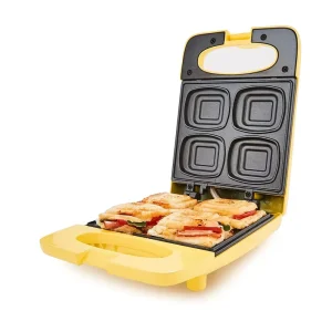 Mini Jaffle Sandwich Maker Stainless Steel Detachable Non-Stick Cooking Surface Electric Household Use Temperature Control