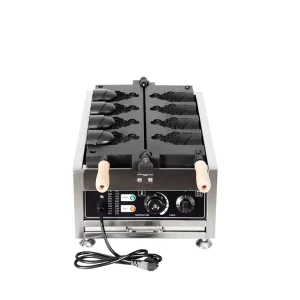 Mini Portable Automatic Electric Commercial Stainless Steel Taiyaki Machine Custom Shape Waffle Maker Non Stick Coating Dual