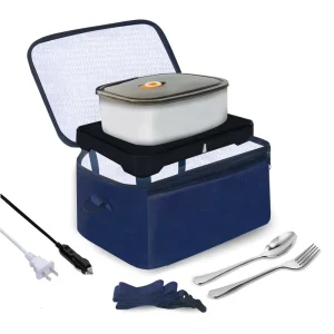Mini Portable Electric Lunch Box 80W 110V 220V 12V 24V Food Warmer and Heated Lunch Box for Adults with SUS Container