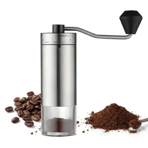 Mini Portable Manual Coffee Grinder Hand Crank Burr Mill Adjustable for Espresso Pour Over Drip Coffee Beans Camping