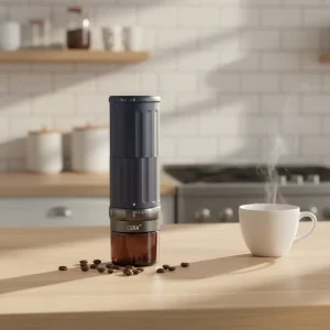 Mini Rechargeable Electric Burr Coffee Grinder with Adjustable Settings Aluminum Modern Design CGE03